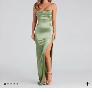 Windsor Green Satin Prom Dress